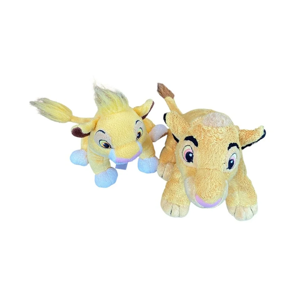 Disney Lion King Simba‎ Plush Set 2 Stuffed Animal Yellow Vintage Toy